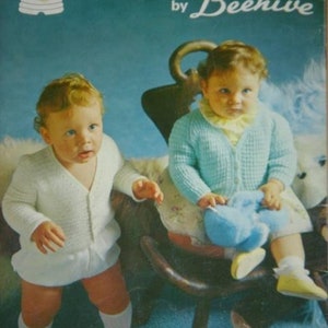 Vintage Pattern Book 133 BABY FASHIONS Knit Crochet Patterns Beehive Patons Newborn Sets Sweater Hat Booties Mitts Pullover Jumper Cardigan image 2