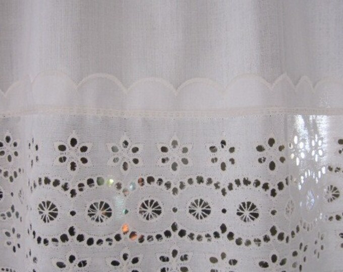 Vintage Eyelet Lace Curtains Eyelet Lace Curtain Valances 18 Etsy