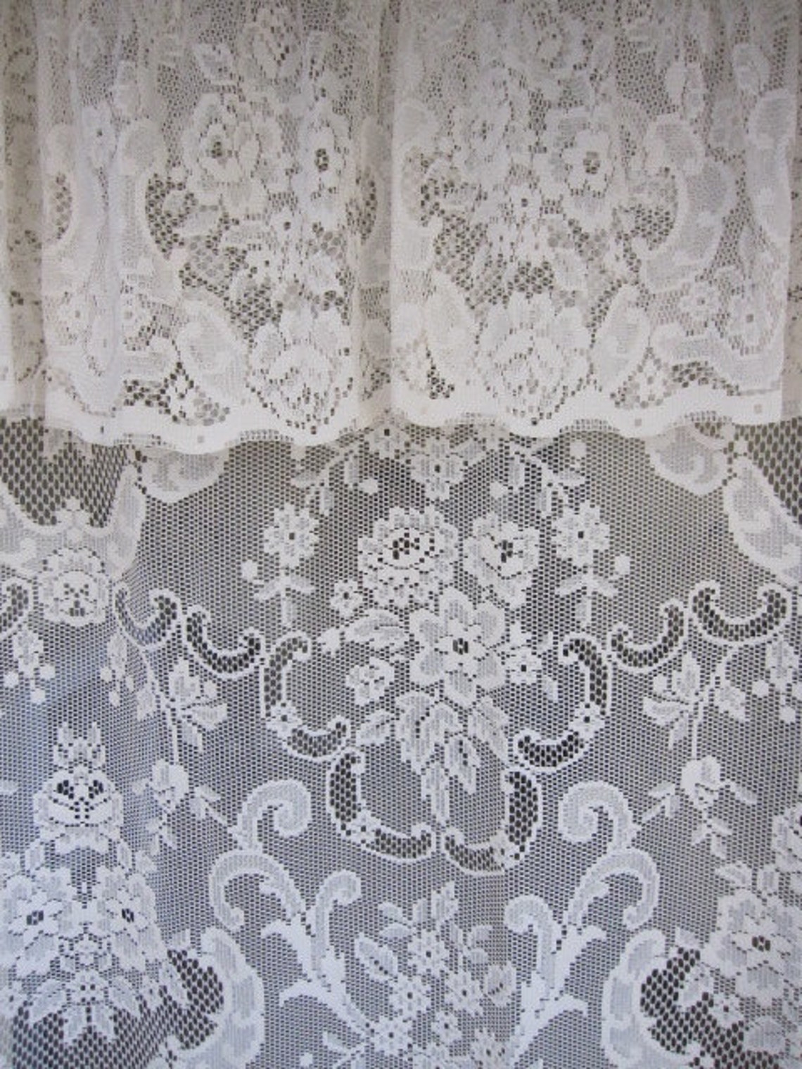 Shower Curtain Off White Lace Shower Curtain with Attached Etsy