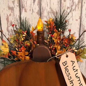 Primitive Fall Pumpkin Box Shown With Electic Light-table Centerpiece ...