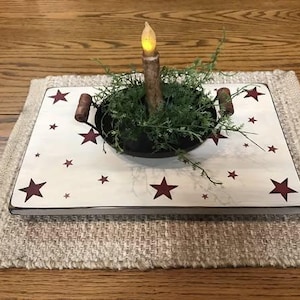 Primitive Wood Star Table Riser – Distressed Star Decor - Americana Decor 9.5 x 15 #2577