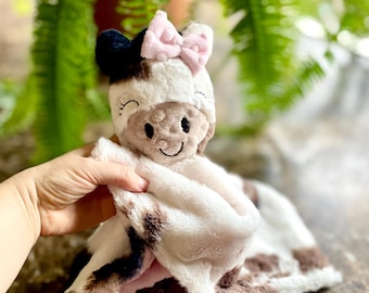 Personalized Horse Lovey /  Security Blanket with Plush Pony Toy / Unique Baby-Toddler Gift