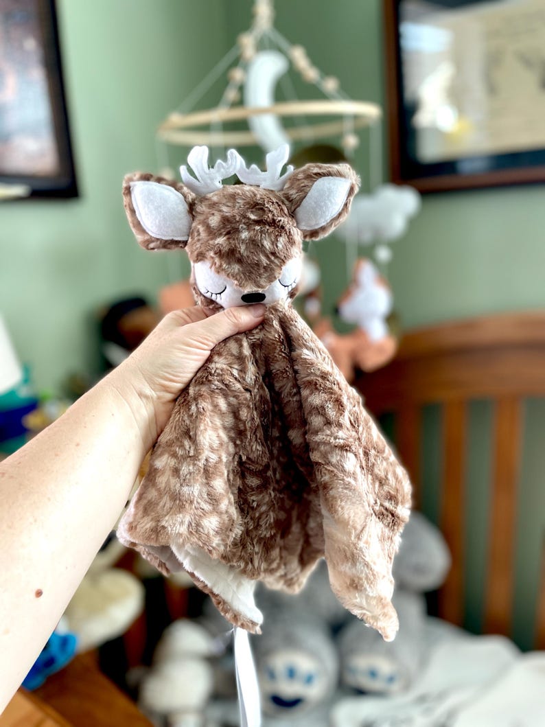Deer Baby Security Blanket / Custom/Personalized Minky Lovey Bild 10