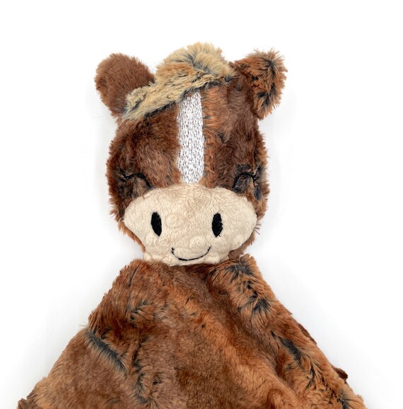 Horse Lovey Baby Security Blanket,pony Stuffed Plush Animal