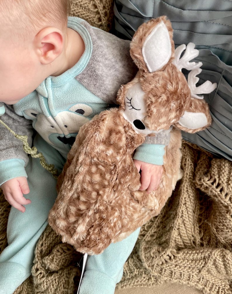 Deer Baby Security Blanket / Custom/Personalized Minky Lovey Bild 4