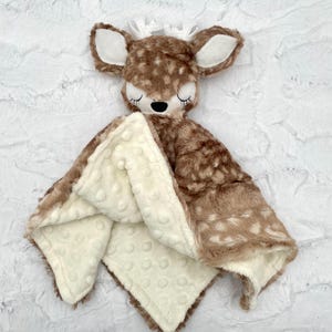 Deer Baby Security Blanket / Custom/Personalized Minky Lovey No name/ antlers toy