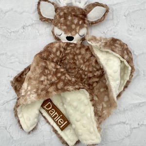 Deer Baby Security Blanket / Custom/Personalized Minky Lovey Bild 11