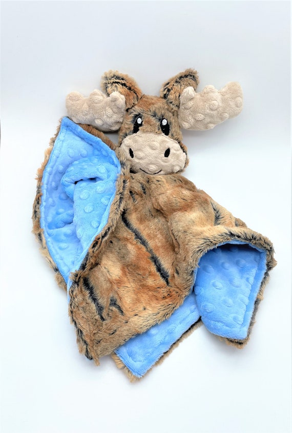 Moose Baby Lovey security Blanket unique Baby Boy Gift baby Shower new Baby Gift moose Baby Blanket Small forest Animal Theme aka Lovie Lovy Etsy