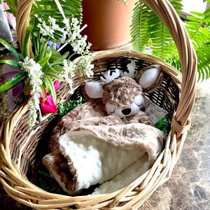 Deer Baby Security Blanket / Custom/Personalized Minky Lovey Bild 1
