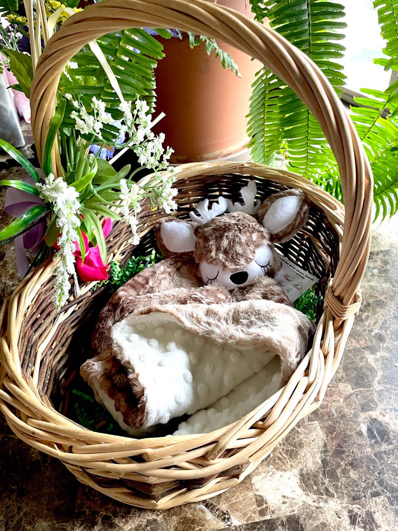 Deer Baby Security Blanket / Custom/Personalized Minky Lovey Bild 1