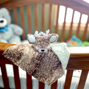 Deer Baby Security Blanket / Custom/Personalized Minky Lovey Bild 9