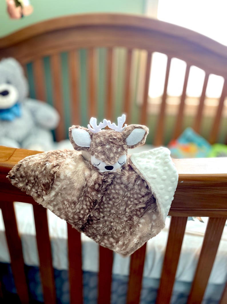 Deer Baby Security Blanket / Custom/Personalized Minky Lovey Bild 9