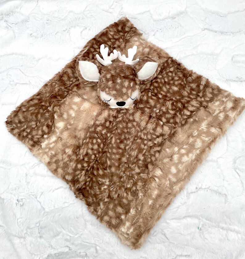 Deer Baby Security Blanket / Custom/Personalized Minky Lovey Bild 12