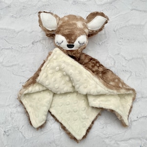 Deer Baby Security Blanket / Custom/Personalized Minky Lovey No name/ Plain toy