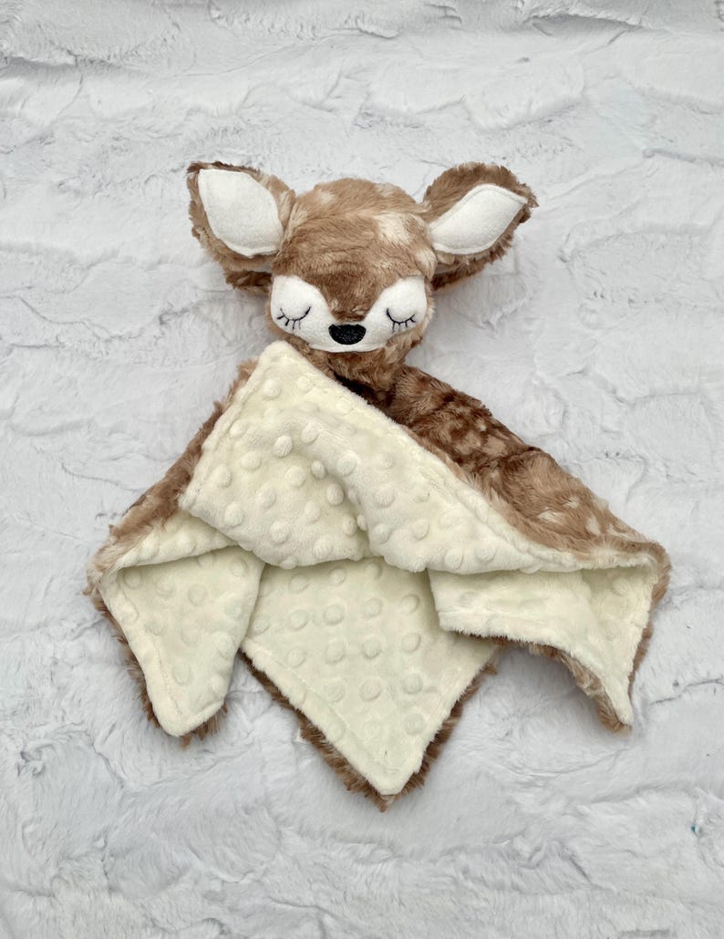 Deer Baby Security Blanket / Custom/Personalized Minky Lovey No name/ Plain toy