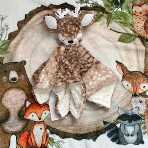 Deer Baby Security Blanket / Custom/Personalized Minky Lovey Bild 3