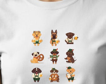 Camiseta con diseño de perro del Oktoberfest, divertida camiseta de cerveza, regalo para amantes de los perros