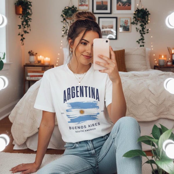 Argentina Flag Soccer Fan T-Shirt | Buenos Aires Comfort Colors Travel Shirt, FIFA 2026 World Cup Argentina Shirt, Matching Game Day Shirt