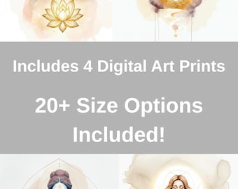 Göttlich weibliche Art Prints, Chakra Meditation Decor (digitaler Download)