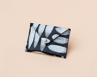 Leather Envelope Wallet - Business Card Holder - Credit Card Holder - Omi Ebony