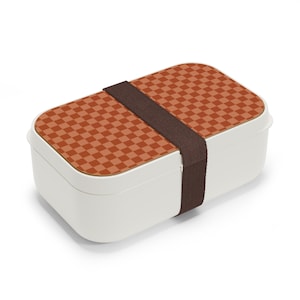 Fiambrera bento a cuadros, fiambrera portátil a cuadros Spam Musubi, recipiente para alimentos de estilo japonés con diseño minimalista y bonito