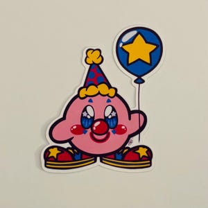 Adesivo Kirby | Nintendo | Palhaço | À prova d'água