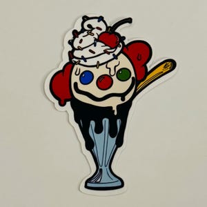 Pegatina de helado de payaso / Divertido / Resistente al agua