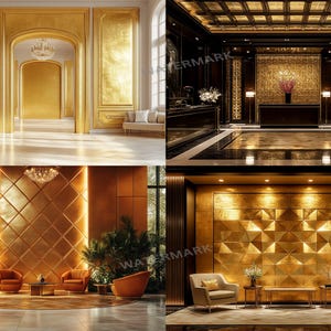 Golden Foyer Photography Backdrops – 25 Luxurious Interior Jpgs - Etsy