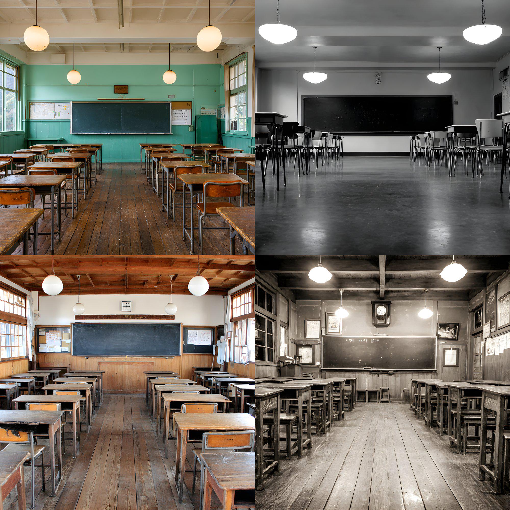 Japanese Classroom Digital Backdrop, Empty School Background
