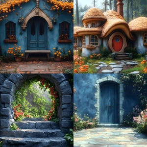 Alice in Wonderland Backdrop Set, Fantasy Photography Backgrounds, Digital Download for Newborns, Kids, and Storybook Theme Photoshoots