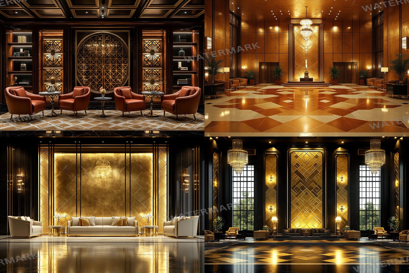Golden Foyer Photography Backdrops – 25 Luxurious Interior Jpgs - Etsy
