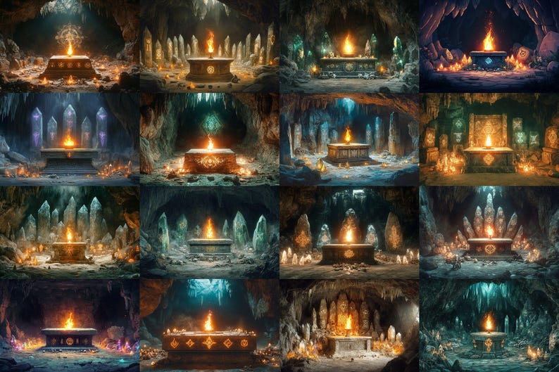 Ancient Cave Altar Backdrop: 35 Pngs for Dark Fantasy Photography ...
