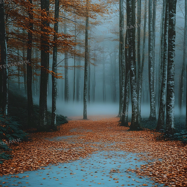 Misty Forest Photography Backdrops | 20 Foggy Woodland Scenes (digital ...