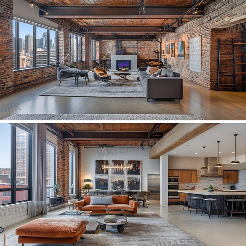 Luxury Loft Penthouse Digital Backdrop, Modern City View Background for ... - Luxury Loft Penthouse Rentals Urban Hub