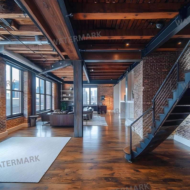 Luxury Loft Penthouse Digital Backdrop, Modern City View Background for ...
