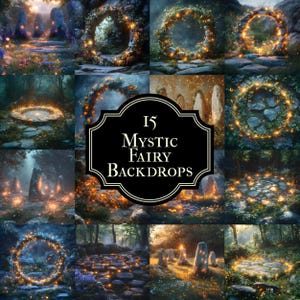 Enchanting Fairy Tale Photoshop Overlay Backdrops - 15 Magical Forest, Arch, and Pathway Scenes for Fantasy Photography & Digital Backdrops