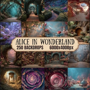 Alice in Wonderland Backdrops | 250 Alice Backgrounds | Digital Fantasy Story Backgrounds | Whimsical Scenes - Wonderland Alice Backdrops