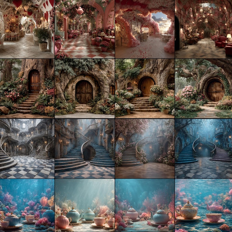 Alice in Wonderland Backdrops | 250 Fantasy Digital Backgrounds ...