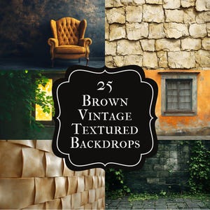 Brown Vintage Textured Wall Digital Backdrop Photography Background, Rustic Photo Booth Prop, Portrait Photography, JPEG