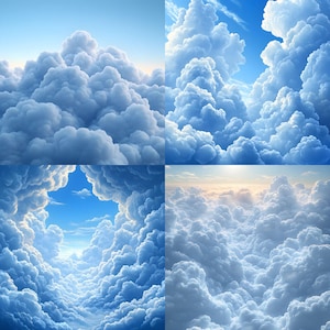 Cloud Digital Backdrop for Photography, Dreamy Sky Background, Photo for Newborns, Kids, & Social Media, Fantasy Cloudscape Image