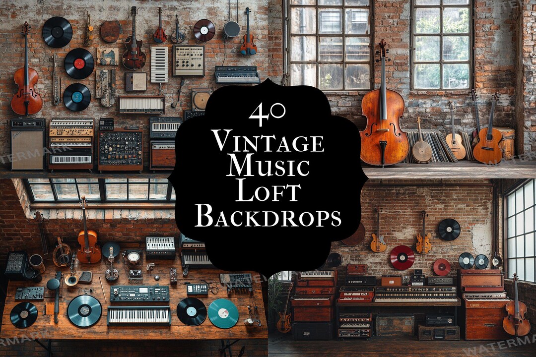 Vintage Music Loft Photography Backdrops – Retro Urban Scenes (digital ...