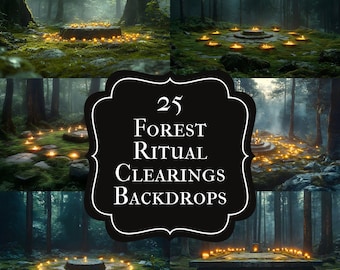 Colección de fondos digitales para rituales forestales, superposiciones fotográficas encantadas para escenas místicas, FONDOS DE FANTASÍA