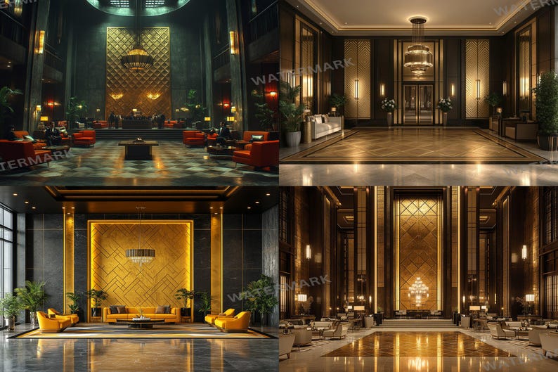Golden Foyer Photography Backdrops – 25 Luxurious Interior Jpgs - Etsy