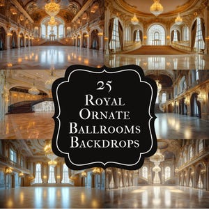 Royal Ballroom Digital Backdrop, Ornate Wedding Background, Photography Backdrops for Portraits, Elegant Photo Booth