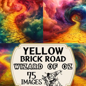 Wizard of Oz Backdrops | Digital Fantasy Story Backgrounds | Yellow Brick Road Backdrop | 75 Wizard of Oz Images