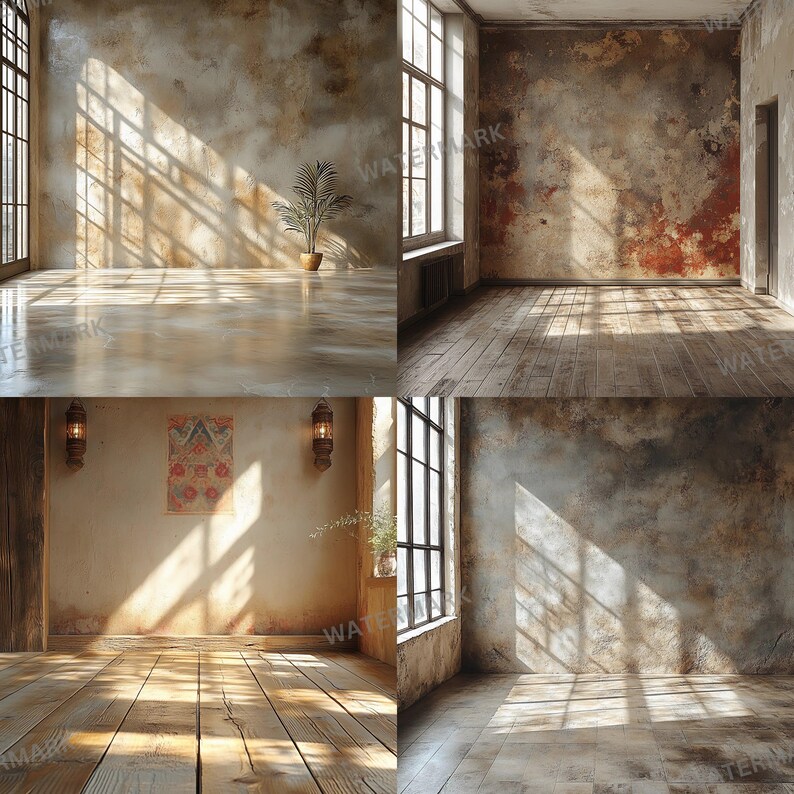 26 Vintage Room Backdrops, Distressed Textures (digital Backgrounds) - Etsy