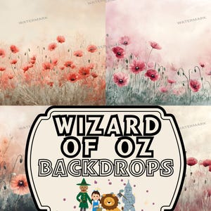 Emerald City Wizard of Oz Digital Backgrounds | Fantasy Green Cityscape Images | 15 Magical Oz Backdrops | Dorothy Wizard of OZ Backdrops