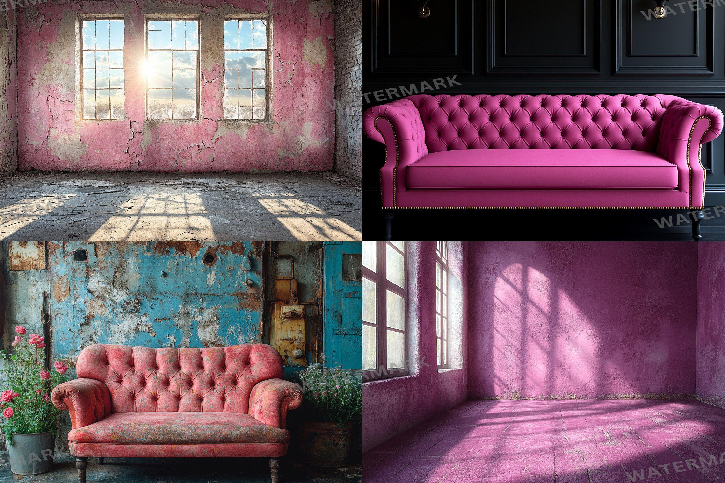 Fuchsia Backdrop Fuchsia Vintage Room Backdrops – Interior Photography Backgrounds ...
