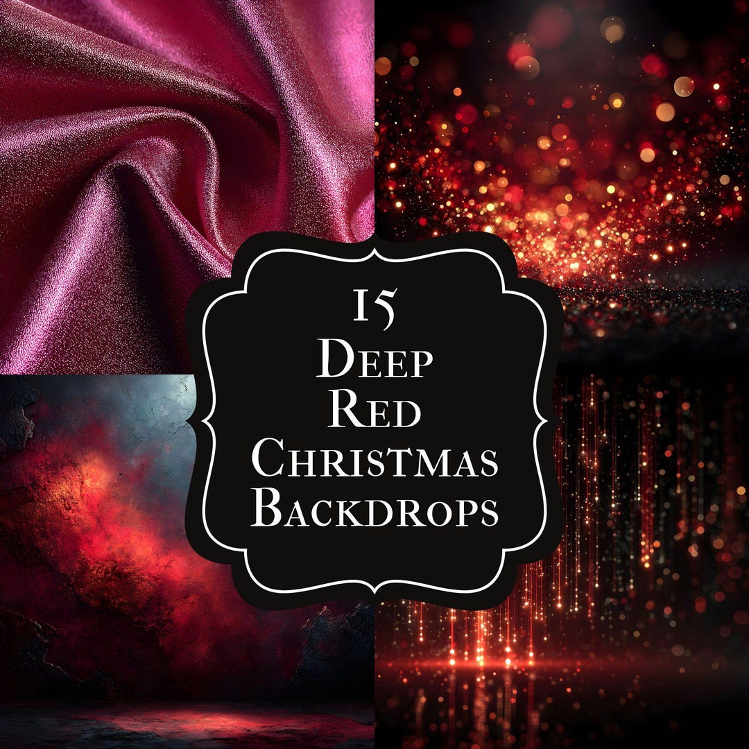 Christms Deep Red Deep Red Christmas Photography Backdrop, Festive Holiday Background ...