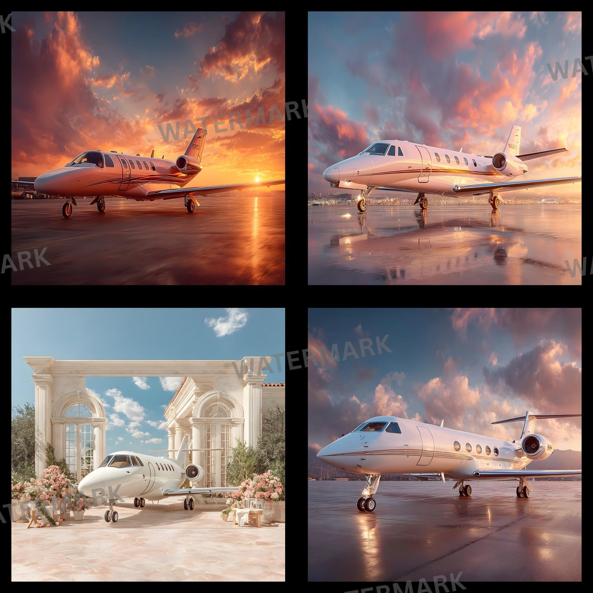 Luxury Private Jet Digital Backdrop, Photography Background for ...